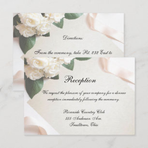 Reception Card White Wedding Template Customise