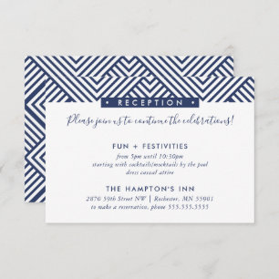 RECEPTION DETAILS INSERT modern geo simple pattern Invitation
