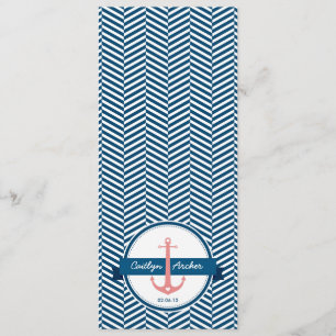 RECEPTION DINNER MENU monogram nautical anchor