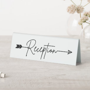 Reception Direction Arrow Table Tent Sign