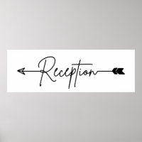 Reception direction sign, wedding arrow sign left