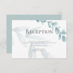 RECEPTION   Dusty Blue Watercolor Eucalyptus Invitation
