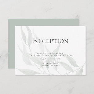 Reception Dusty Sage Watercolor Woodland Foliage Invitation