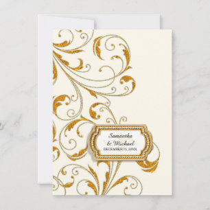 Reception Glam Old Hollywood Regency Black Tie Invitation