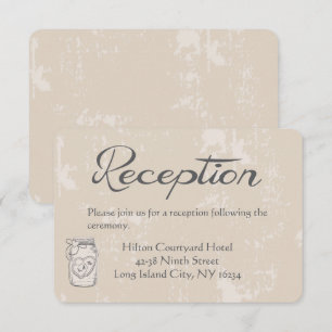 Reception Mason Jar Hearts Tan Country Wedding Invitation