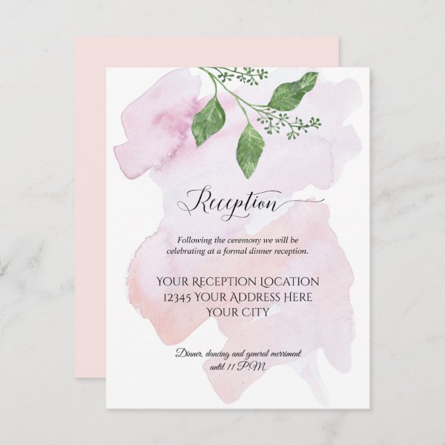 Reception Modern Simple Eucalyptus Foliage Wedding Invitation (Front/Back)