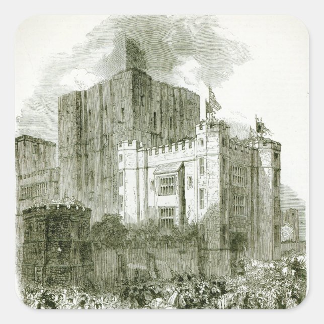 Reception of Queen Elizabeth at Kenilworth Square Sticker (Front)