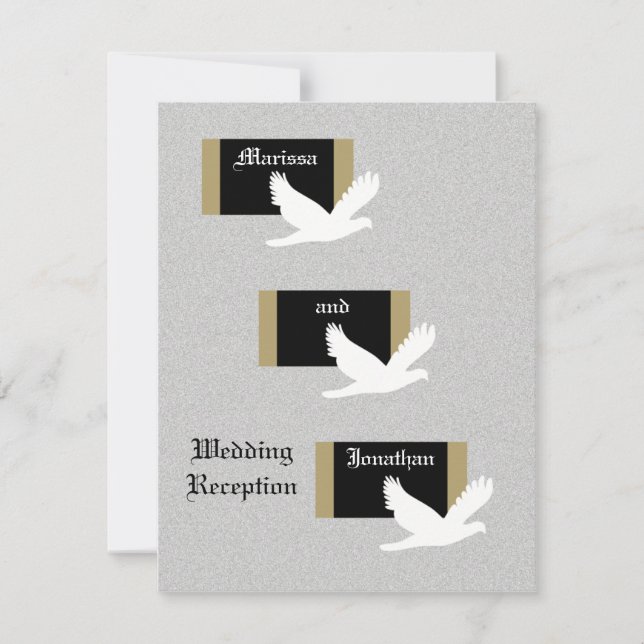 Reception Only Wedding Invitation -- Wedding Doves (Front)
