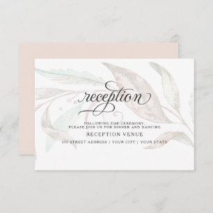 RECEPTION   Pastel Watercolor Wispy Foliage Invitation