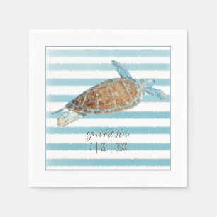 Reception Personalised Sea Turtle Beach Themed Napkin