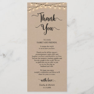 Reception Place Setting Thank You, Kraft Cards