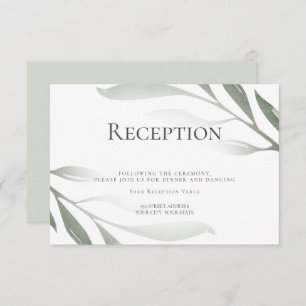 Reception Sage Green Olive Branch Watercolor Invitation