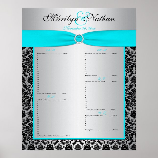 Reception Seating Chart (Front)