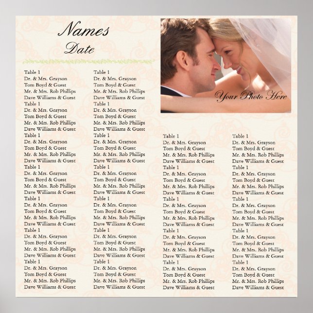 Reception Seating Chart Melon (Front)