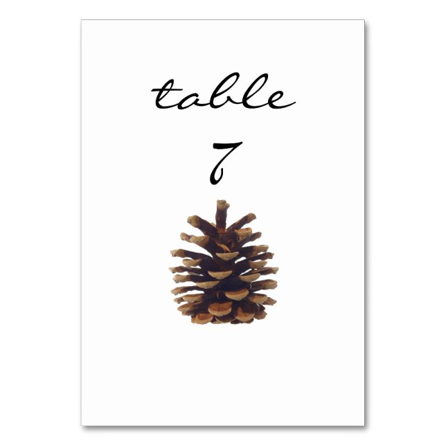 Reception Table Number Rustic Pinecone (Back)