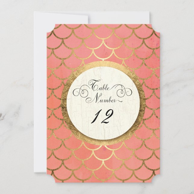 Reception Table Numbers Faux Gold Art Deco Wedding (Front)