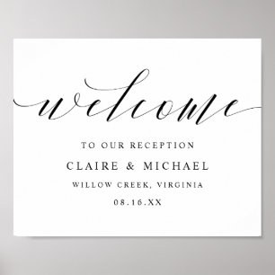 Reception Welcome Calligraphy Script Wedding Sign