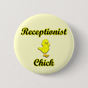Receptionist Chick 6 Cm Round Badge