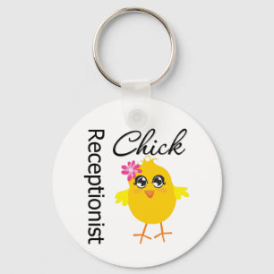 Receptionist Chick Key Ring