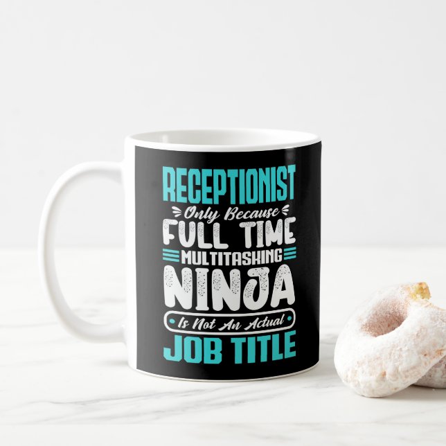 Receptionist Job Title Profession Office Worker Coffee Mug (With Donut)