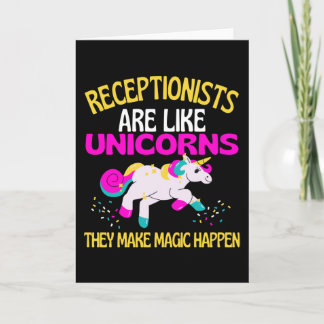 Receptionist Unicorn , Magical Unicorn Reception Card