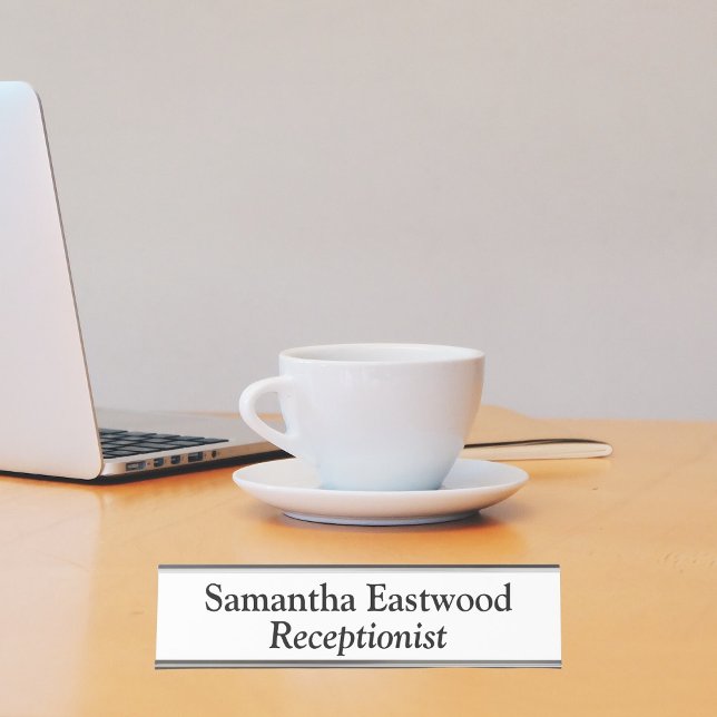 Receptionist White Desk Name Plate (Creator Uploaded)