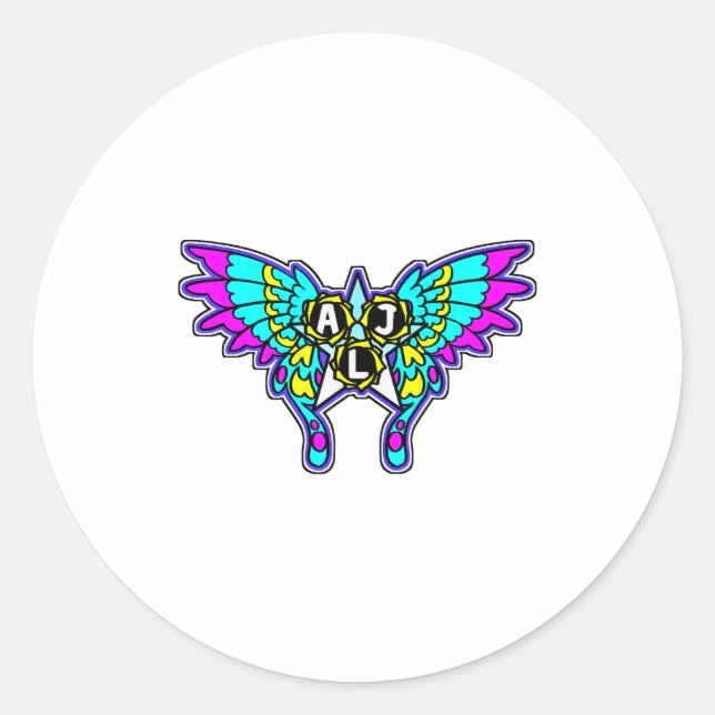 Recess Boss Battle Friends Winged  Classic Round Sticker (Front)