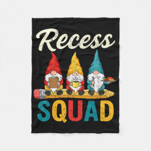 Recess Squad Duty Teacher Student Monitor Fun Gnom Fleece Blanket