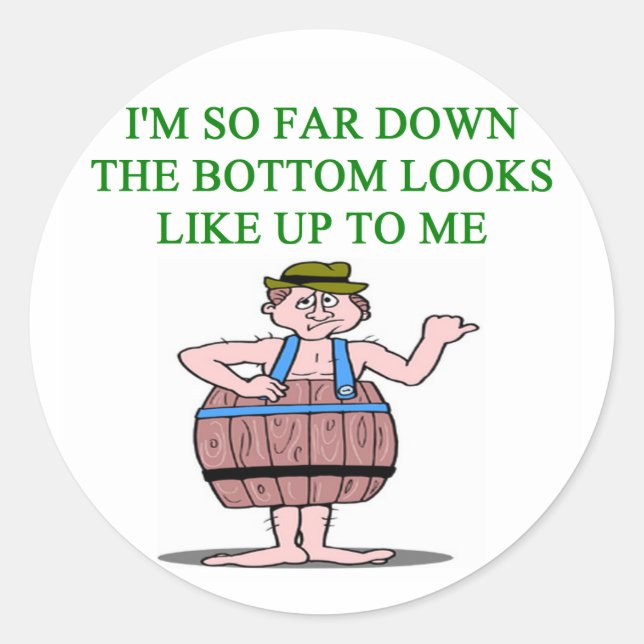 recession depression joke classic round sticker (Front)