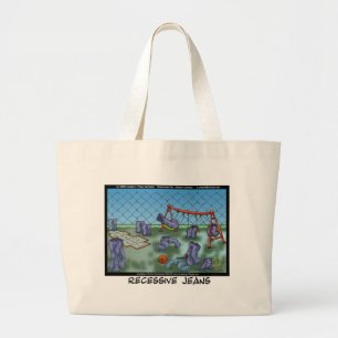 Recessive Jeans Funny Gifts Tees & Collectibles Large Tote Bag