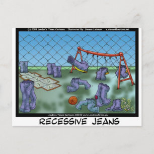 Recessive Jeans Funny Gifts Tees & Collectibles Postcard