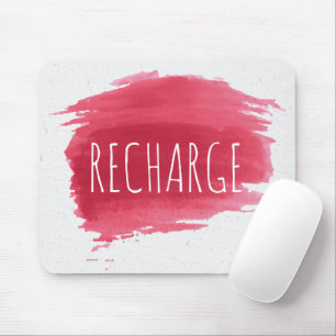 RECHARGE Text On Red Paint Mouse Pad