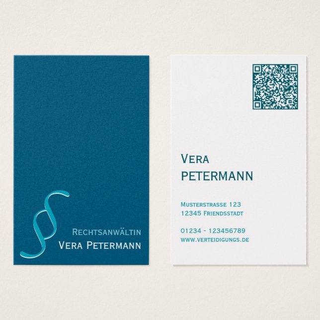 Rechtsanwalt petrol weiß  (Front & Back)