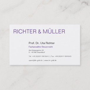 Rechtsanwälte Visitenkarte Business Card
