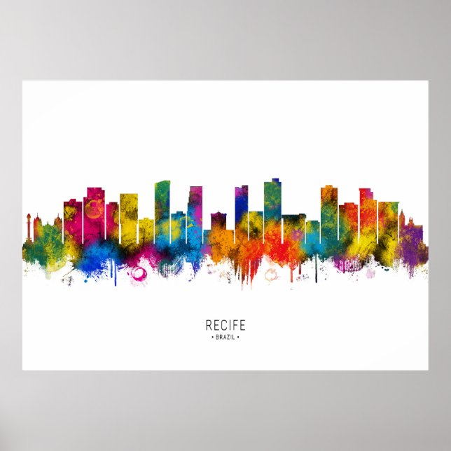 Recife Brazil Skyline Poster (Front)