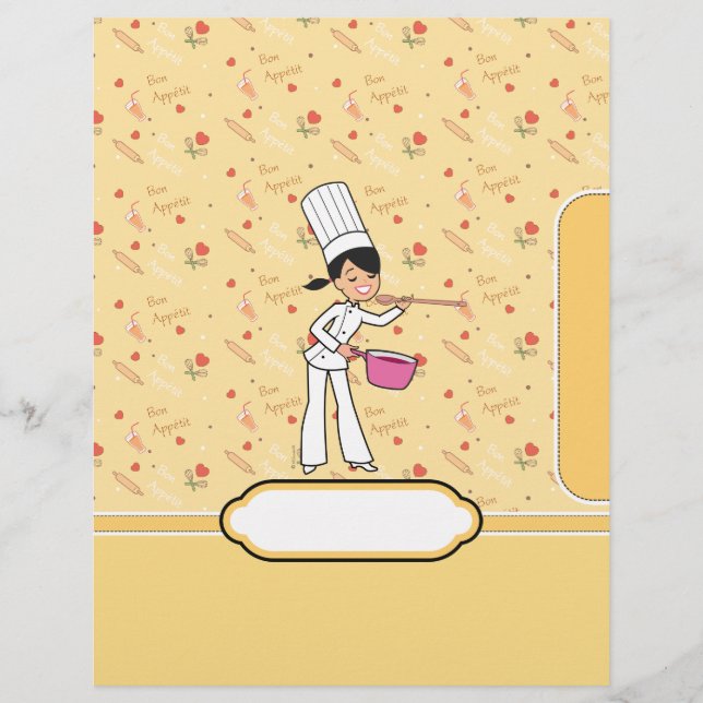 Recipe Binder Chapter Divider with Kitchen Art (Front)