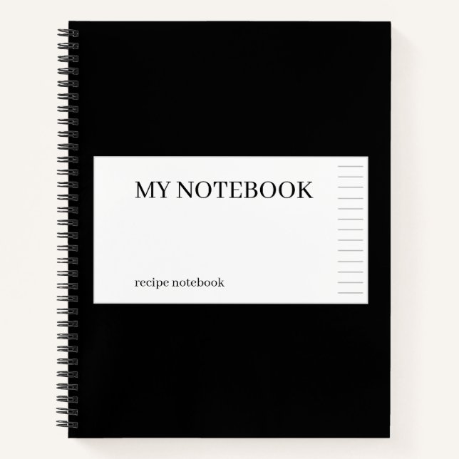 Recipe Black Notebook (Front)