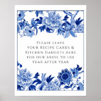 Recipe Blue White Bridal Shower 10x12 Table