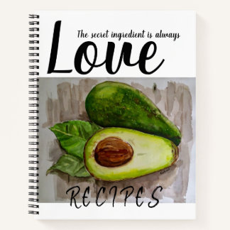 Recipe Book Avocado Art Design