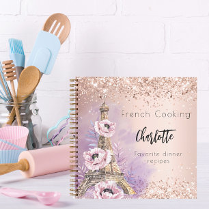 Recipe book french cooking rose gold Paris Eiffel
