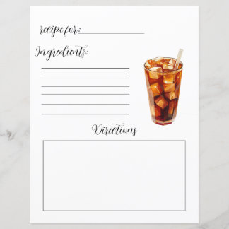 Recipe Book Page for Cold Coffee Recipes