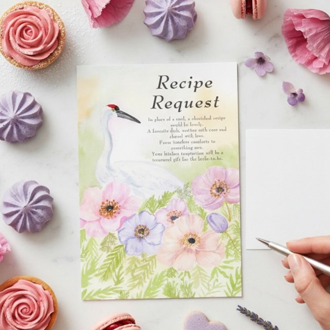 Recipe Bridal Shower Whooping Crane Anemones  Enclosure Card (Creator Uploaded)