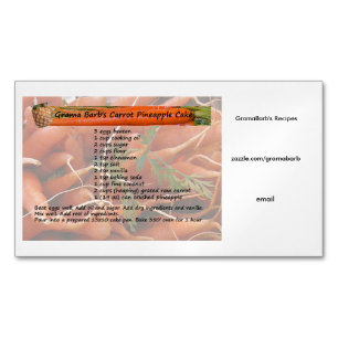 Recipe  Business Magnet Cards