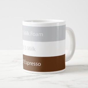 Recipe cappuccino Coffee   Text design Large Coffee Mug