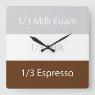 Recipe cappuccino Coffee Text design Square Wall Clock