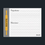 Recipe Card<br><div class="desc">These recipe cards are made to coordinate with our Personal Recipe Binders and are the perfect way to keep all of your favourite recipes. Available in other colours. If you don't see a colour scheme you like,  let me know what you would like and I'll try to make it.</div>