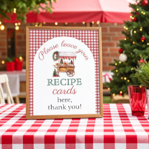 Recipe Card Christmas market Bridal Shower sign