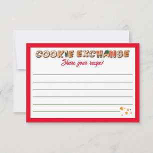 Recipe Card for Christmas Cookie Exchange Party