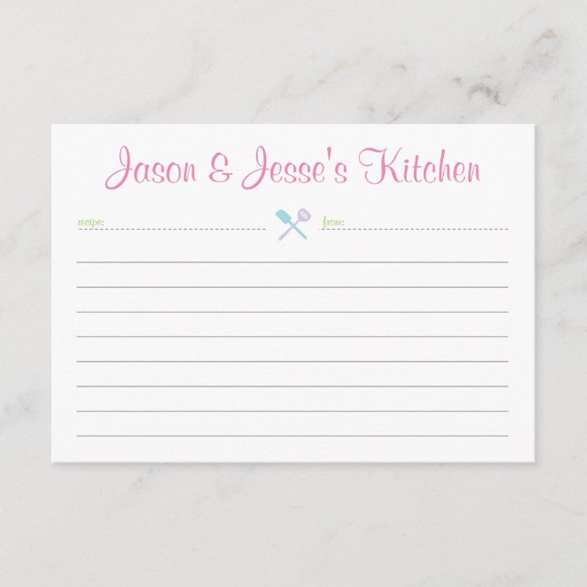 Recipe card for shower or housewarming (Front)