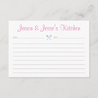 Recipe card for shower or housewarming